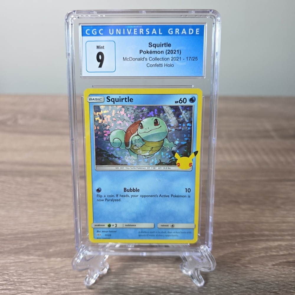 Squirtle‎ 2021 McDonalds Collection 17/25 Confetti Holo CGC 9 Mint Pokemon Card